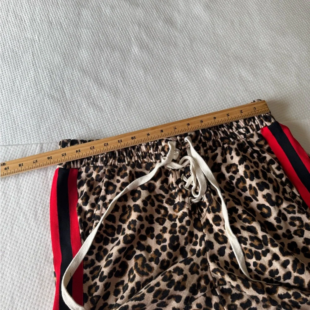 Veronica Beard Leopard Print Joggers with Red Trim - Picture 12 of 14
